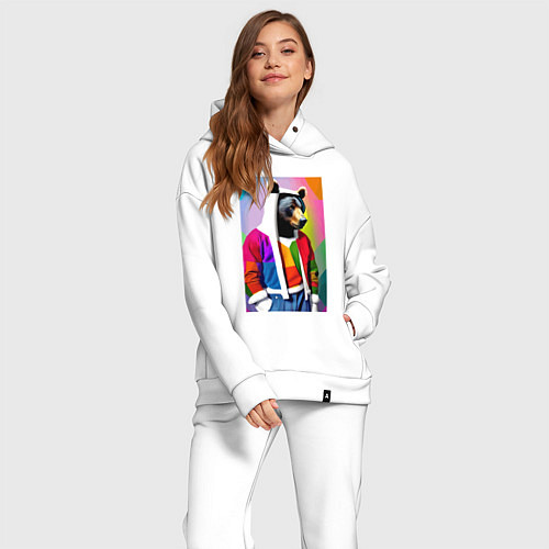 Женский костюм оверсайз Baer fashionista - pop art - neural network / Белый – фото 2