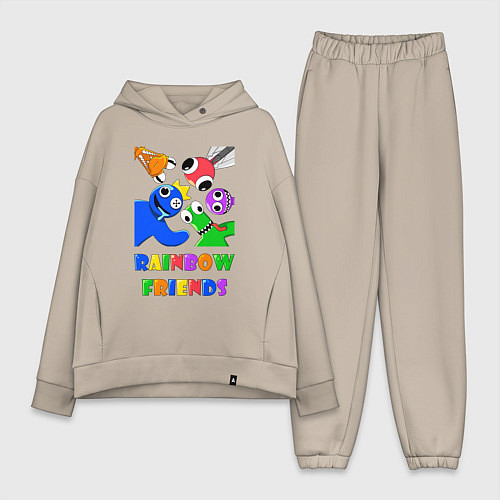 Женский костюм оверсайз Rainbow Friends персонажи / Миндальный – фото 1