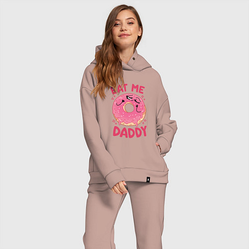 Женский костюм оверсайз Eat me daddy / Пыльно-розовый – фото 2