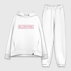 Женский костюм оверсайз Black pink - logotype - South Korea, цвет: белый