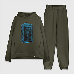 Женский костюм оверсайз Black tardis, цвет: хаки