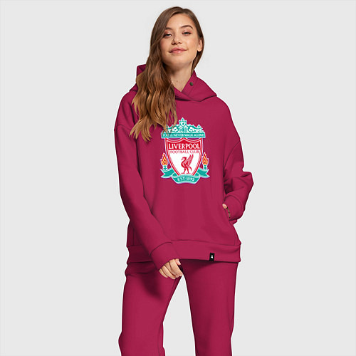 Женский костюм оверсайз Liverpool fc sport collection / Маджента – фото 2