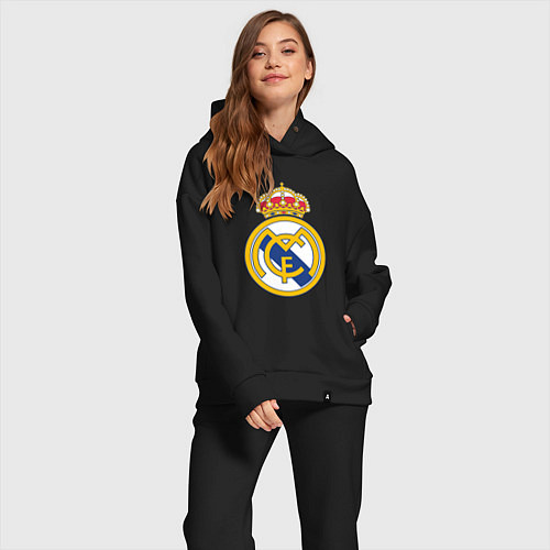 Женский костюм оверсайз Real madrid fc sport / Черный – фото 2