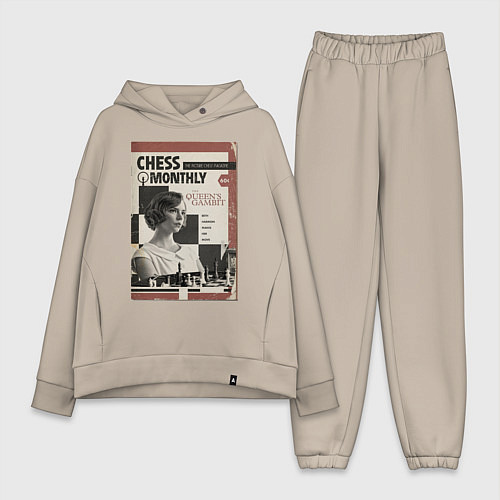 Женский костюм оверсайз Ход королевы винтаж / Миндальный – фото 1