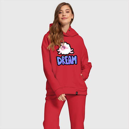 Женский костюм оверсайз Мечта овечки / Красный – фото 2