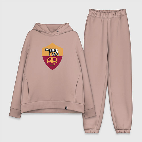Женский костюм оверсайз Roma fc club / Пыльно-розовый – фото 1