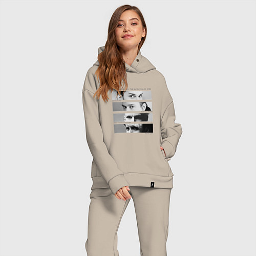 Женский костюм оверсайз Depeche Mode - Your World In My Eyes / Миндальный – фото 2