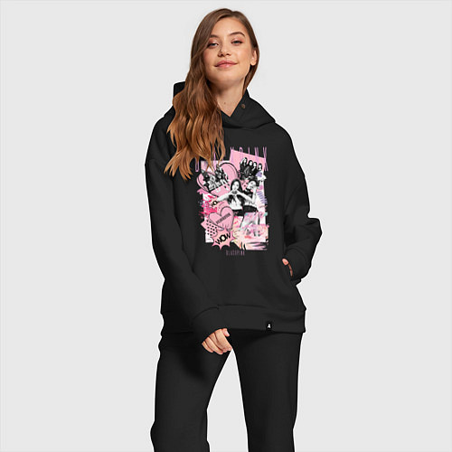 Женский костюм оверсайз Blackpink коллаж / Черный – фото 2