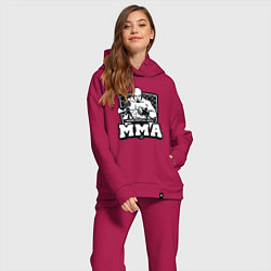 Женский костюм оверсайз Mixed martial arts, цвет: маджента — фото 2