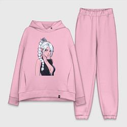 Женский костюм оверсайз Шэдоухарт - серебрянные волосы, цвет: светло-розовый