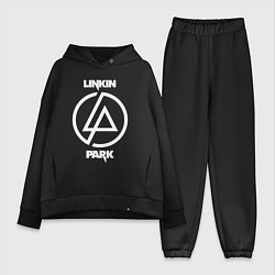 Женский костюм оверсайз Linkin Park logo, цвет: черный