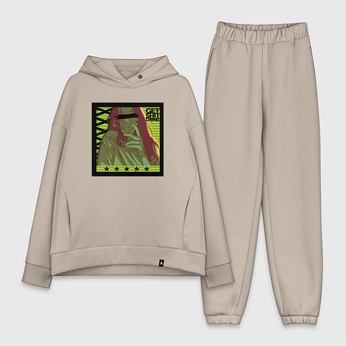 Женский костюм оверсайз Brash anime girl / Миндальный – фото 1