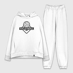 Женский костюм оверсайз Volleyball club, цвет: белый