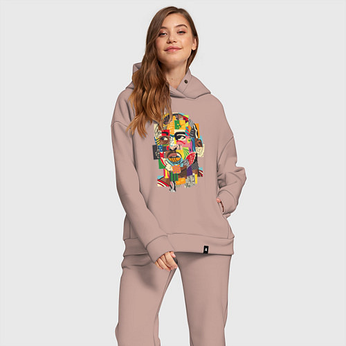 Женский костюм оверсайз Jordan colors / Пыльно-розовый – фото 2