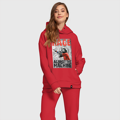 Женский костюм оверсайз RATM - curly vocalist / Красный – фото 2