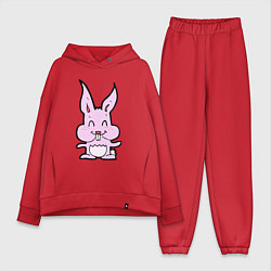 Женский костюм оверсайз Счастливый кролик, цвет: красный