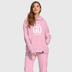 Женский костюм оверсайз Время танчиков, цвет: светло-розовый — фото 2