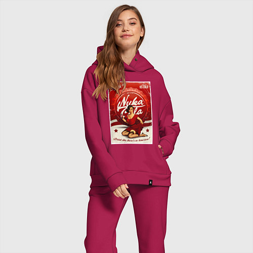 Женский костюм оверсайз Фоллаут - nuka cola pin-up girl / Маджента – фото 2