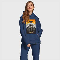 Женский костюм оверсайз Безумный Макс - мотор, цвет: тёмно-синий — фото 2