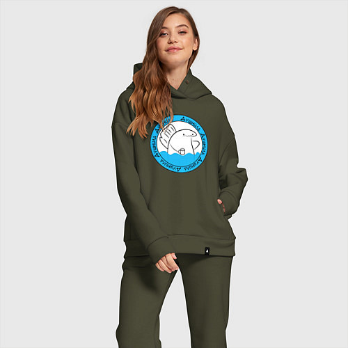 Женский костюм оверсайз Душнила акуля / Хаки – фото 2