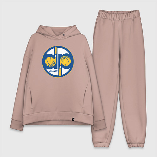 Женский костюм оверсайз Warriors hoop kid / Пыльно-розовый – фото 1