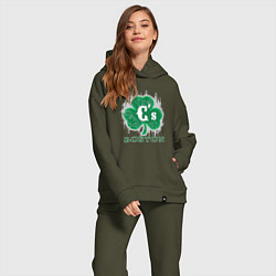 Женский костюм оверсайз Boston Celtics style, цвет: хаки — фото 2
