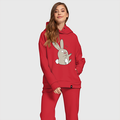 Женский костюм оверсайз Funny bunny / Красный – фото 2