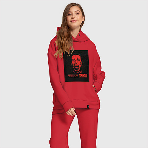 Женский костюм оверсайз American psycho постер / Красный – фото 2