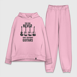 Женский костюм оверсайз Гитар не может быть очень много, цвет: светло-розовый