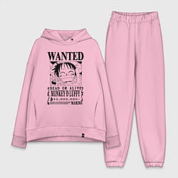 Женский костюм оверсайз Первая листовка Луффи Ван Пис, цвет: светло-розовый