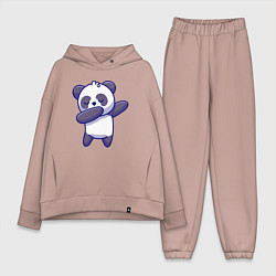 Женский костюм оверсайз Dabbing panda, цвет: пыльно-розовый