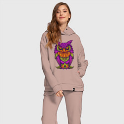 Женский костюм оверсайз Purple owl, цвет: пыльно-розовый — фото 2