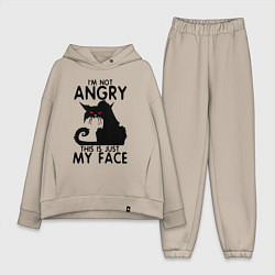 Женский костюм оверсайз I am not angry cat