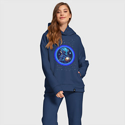 Женский костюм оверсайз Космический новый год, цвет: тёмно-синий — фото 2