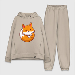 Женский костюм оверсайз Orange fox, цвет: миндальный