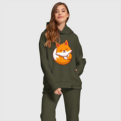 Женский костюм оверсайз Orange fox, цвет: хаки — фото 2