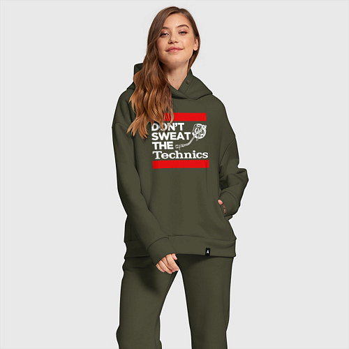 Женский костюм оверсайз Dont sweat the Technics / Хаки – фото 2