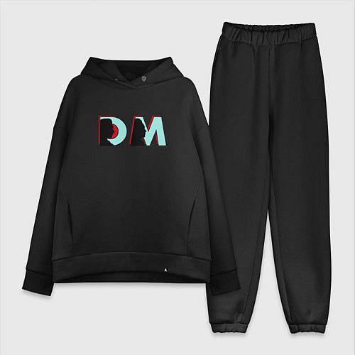 Женский костюм оверсайз Depeche Mode - DM logo / Черный – фото 1