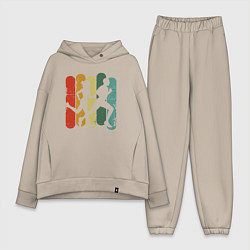 Женский костюм оверсайз Бегуны, цвет: миндальный