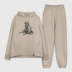 Женский костюм оверсайз Сурикат сидит