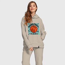 Женский костюм оверсайз Basketball vibes, цвет: миндальный — фото 2