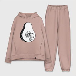 Женский костюм оверсайз Космическое авокадо