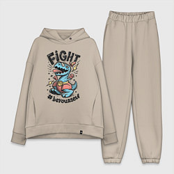 Женский костюм оверсайз Fight Light, цвет: миндальный
