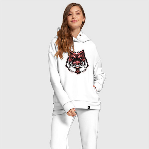 Женский костюм оверсайз Дикий кабан / Белый – фото 2