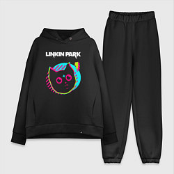 Женский костюм оверсайз Linkin Park rock star cat, цвет: черный