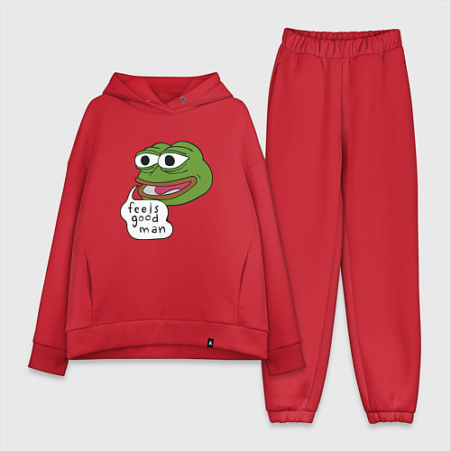 Женский костюм оверсайз Pepe feels good man / Красный – фото 1