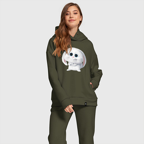 Женский костюм оверсайз Кролик Снежок / Хаки – фото 2