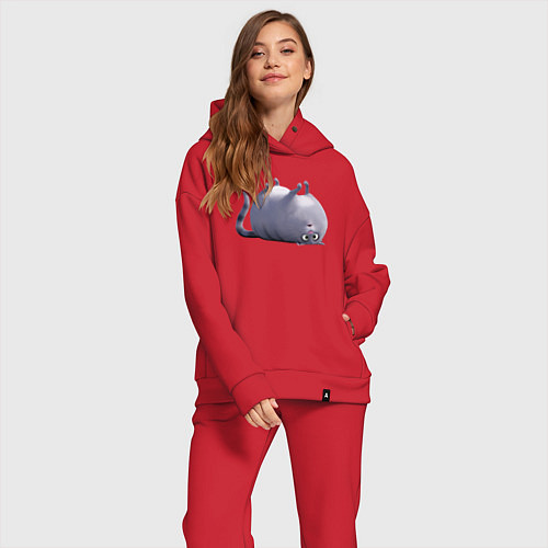 Женский костюм оверсайз Домашние животные кошка Хлоя / Красный – фото 2