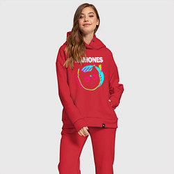 Женский костюм оверсайз Ramones rock star cat, цвет: красный — фото 2