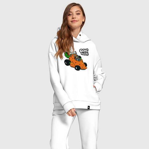 Женский костюм оверсайз Carrot mobile racing / Белый – фото 2